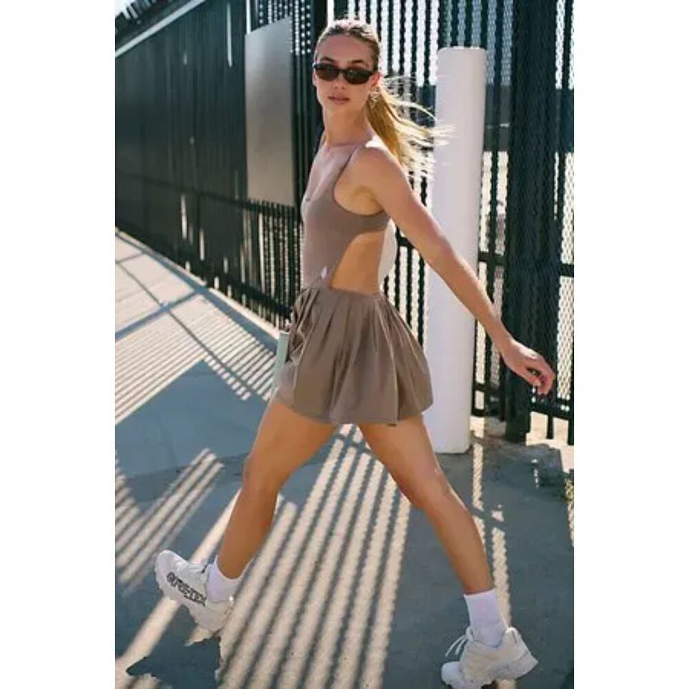 Free People Women Size L Pumice So Simple Mini Dress Tennis Casual Workout Sport - Picture 5 of 13